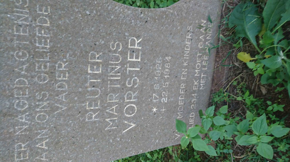 VORSTER Reuter Martinus 1926-1984