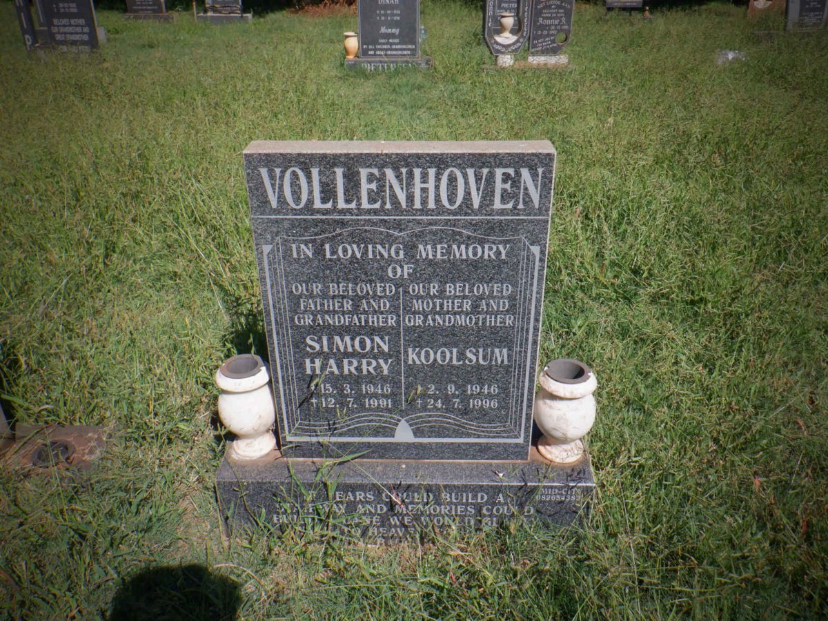 VOLLENHOVEN Simon Harry 1946-1991 &amp; Koolsum 1946-1996