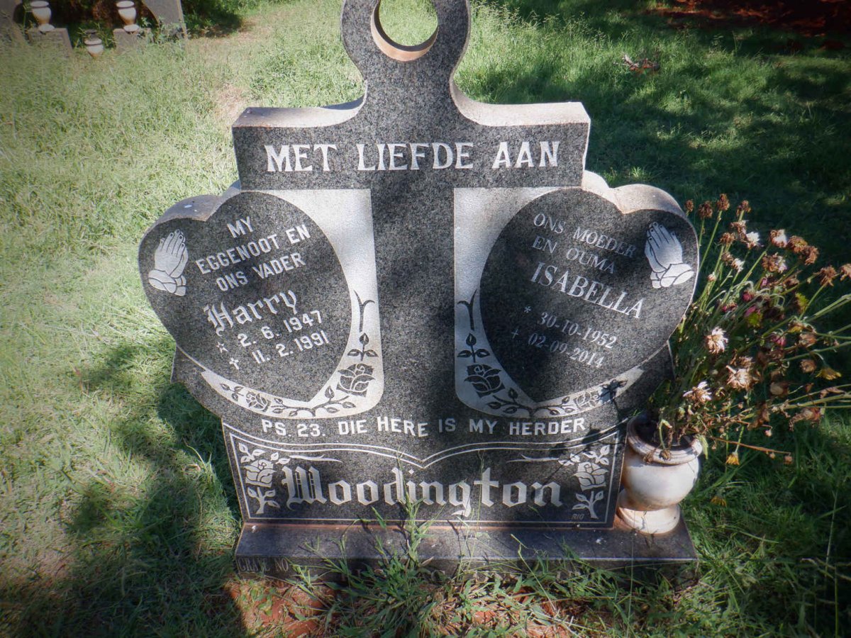 WOODINGTON Harry 1947-1991 &amp; Isabella 1952-2014