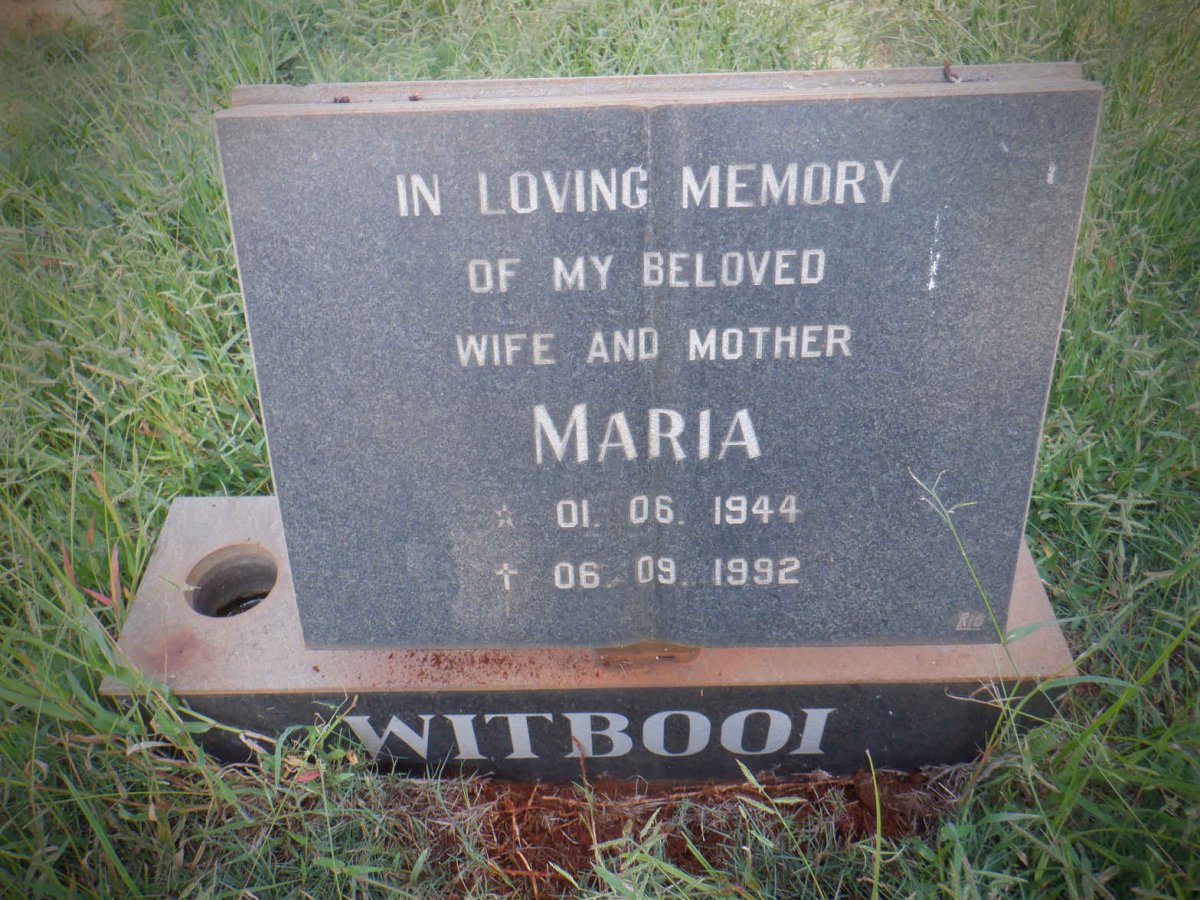 WITBOOI Maria 1944-1992