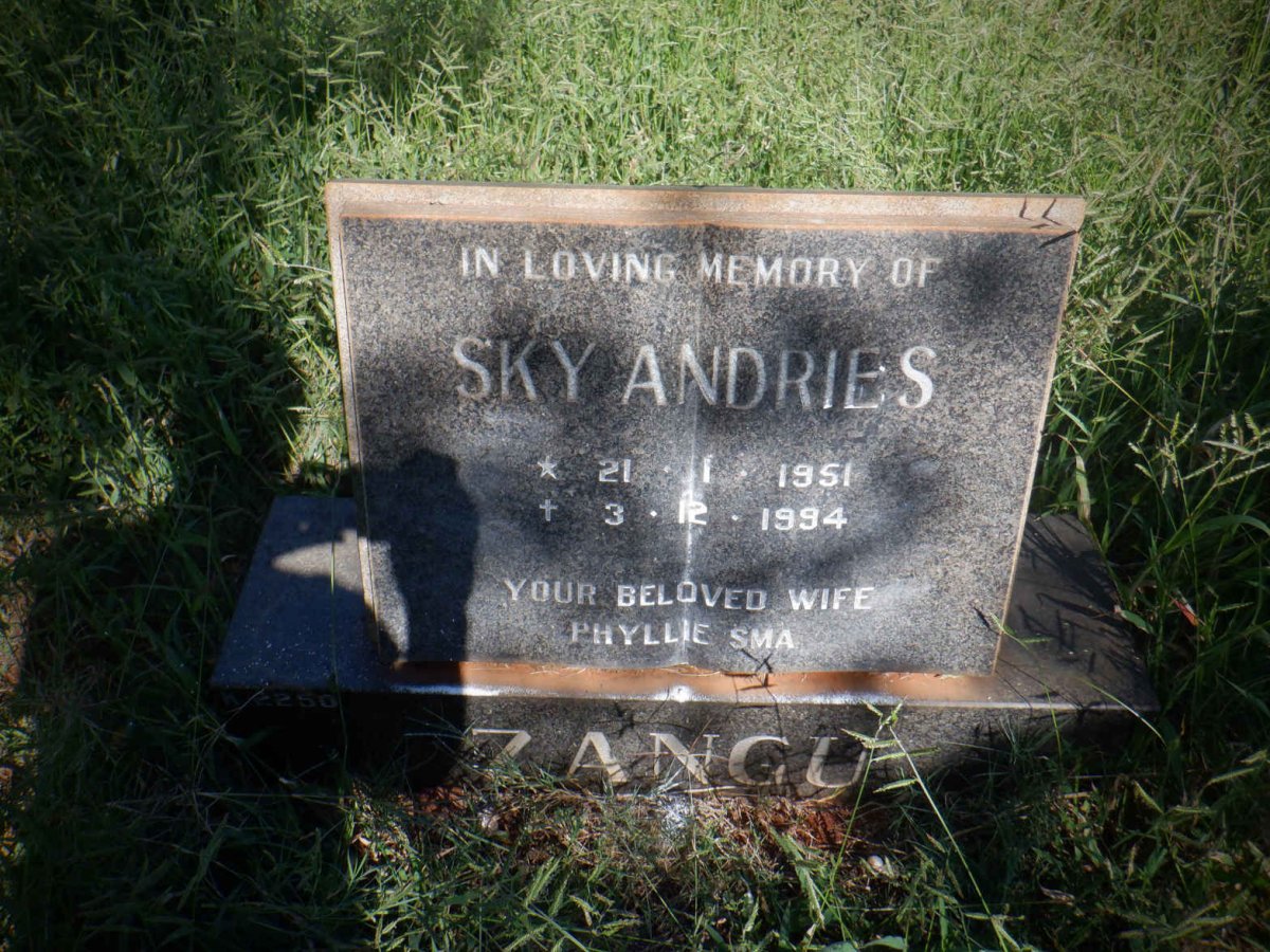 ZANGU Sky Andries 1951-1994