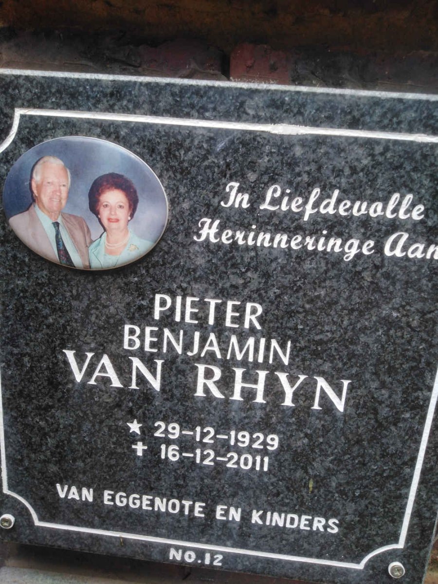 RHYN Pieter Banjamin, van 1929-2011