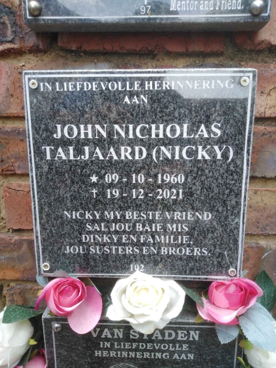 TALJAARD John Nicholas 1960-2021