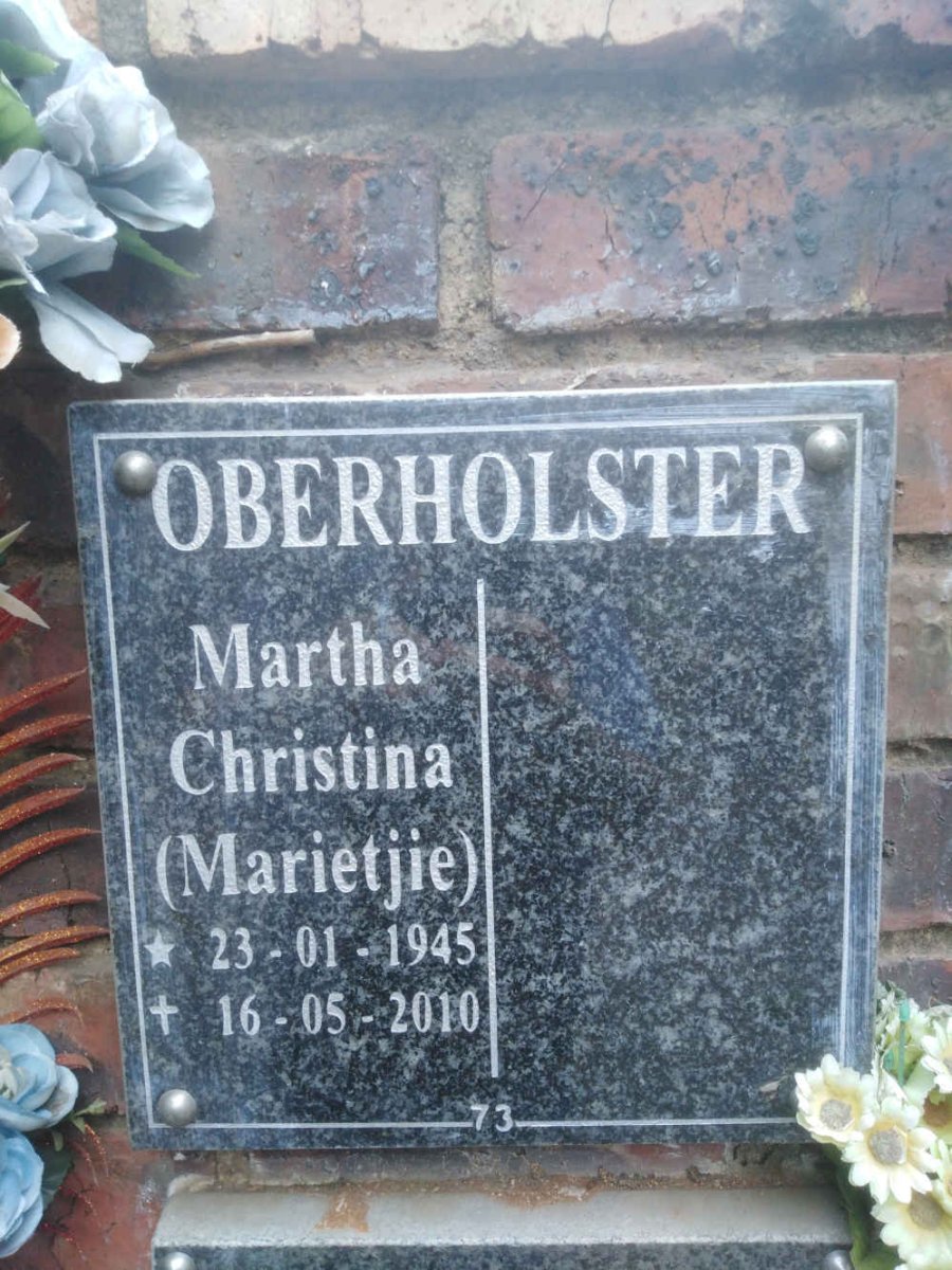 OBERHOLSTER Martha Christina 1945-2010