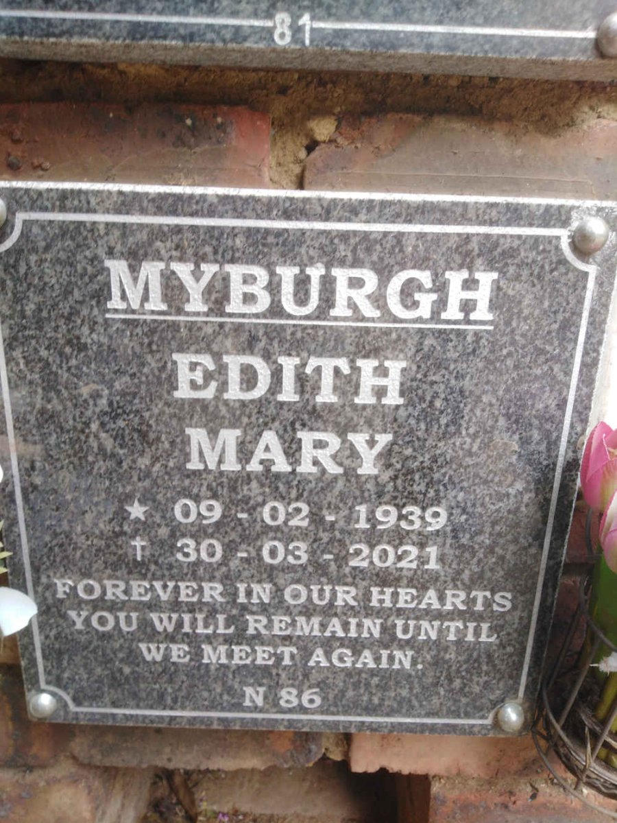 MYBURGH Edith Mary 1939-2021