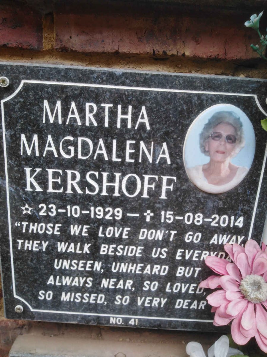 KERSHOFF Martha Magdalena 1929-2014