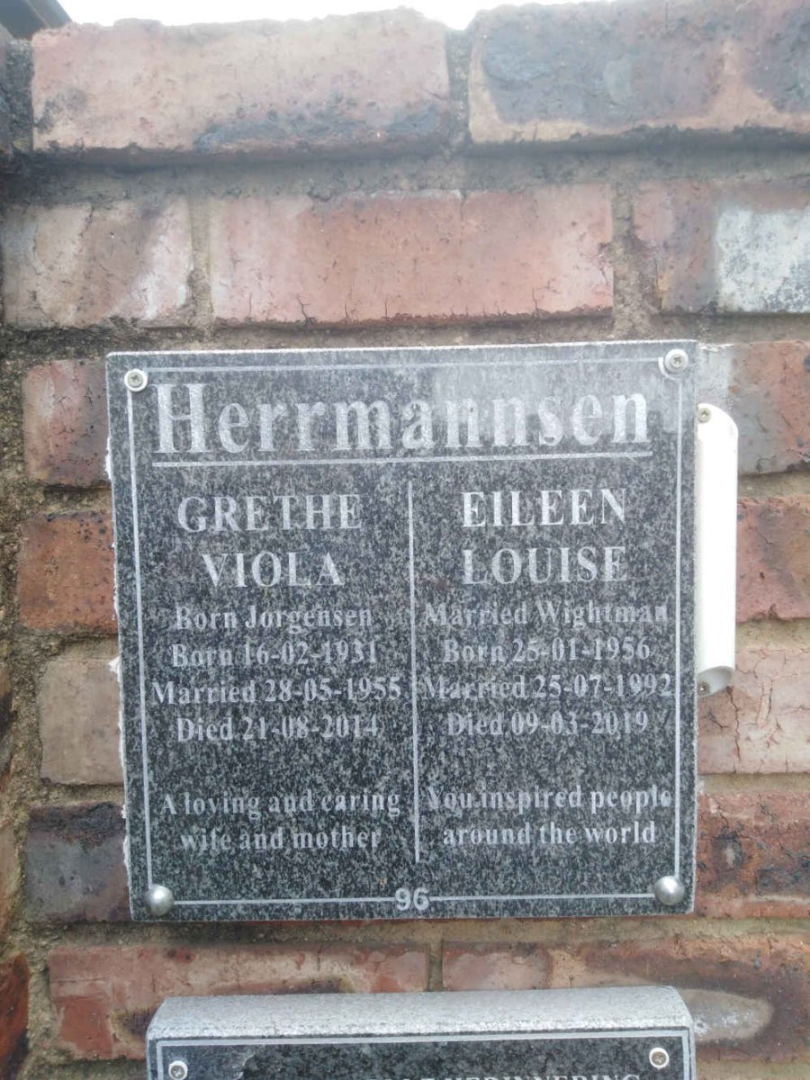 HERRMANNSEN Grethe Viola nee JORGENSEN 1931-2014