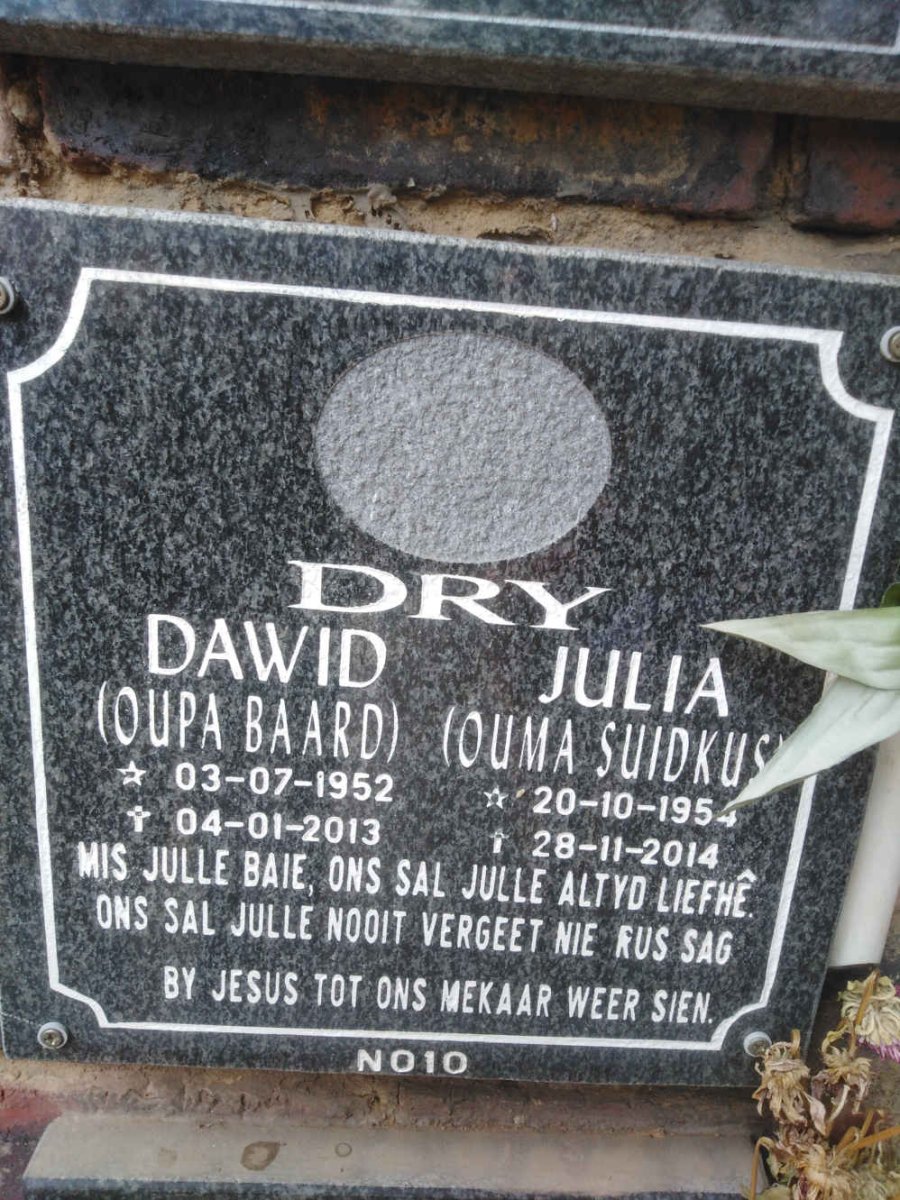 DRY Dawid 1952-2013 &amp; Julia 1954-2014
