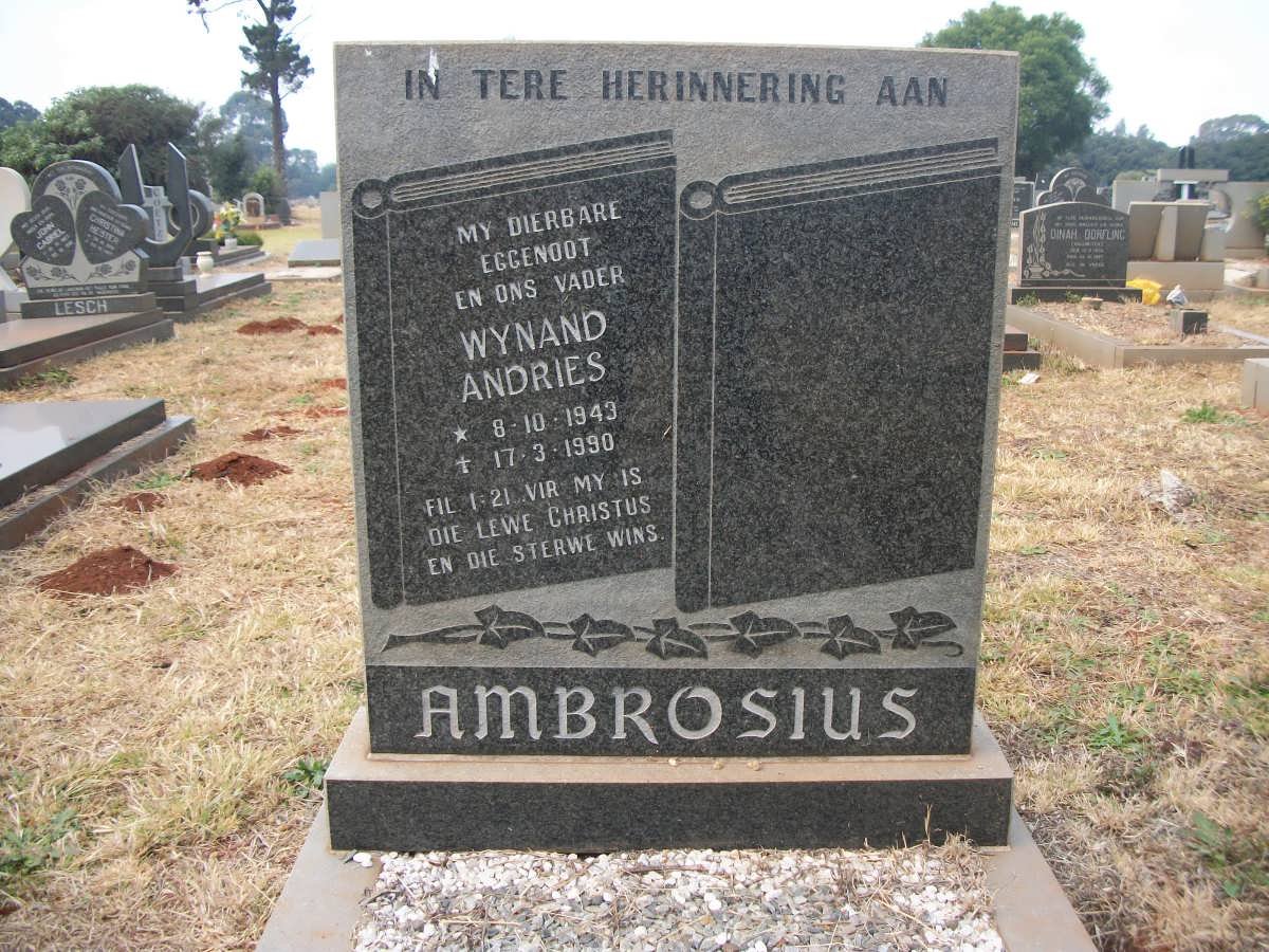 AMBROSIUS Wynand Andries 1943-1990