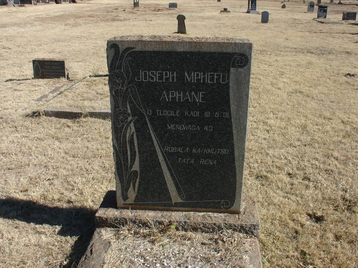 APHANE Joseph Mphefu -1931