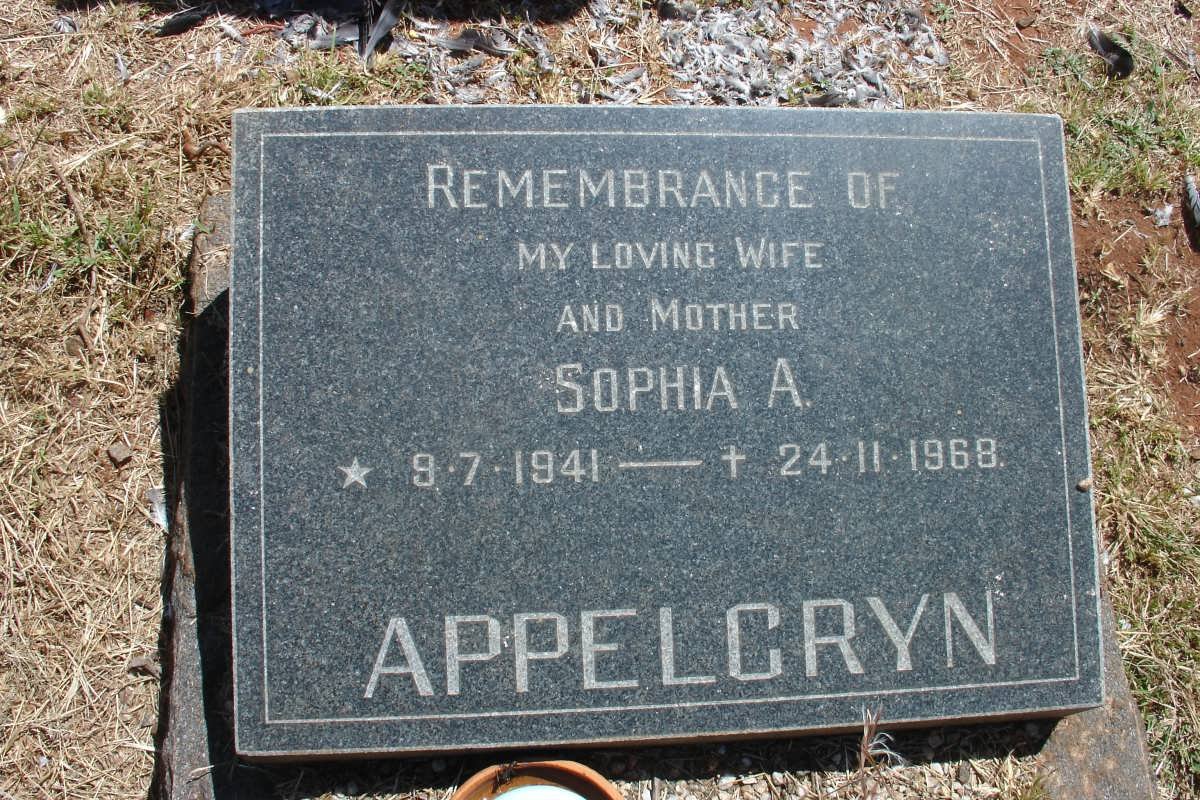 APPELGRYN Sophia A. 1941-1968
