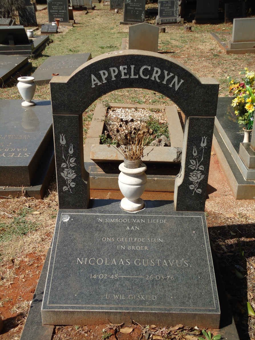 APPELGRYN Nicolaas Gustavus 1948-1976