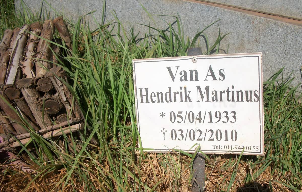 AS Hendrik Martinus, van 1933-2010