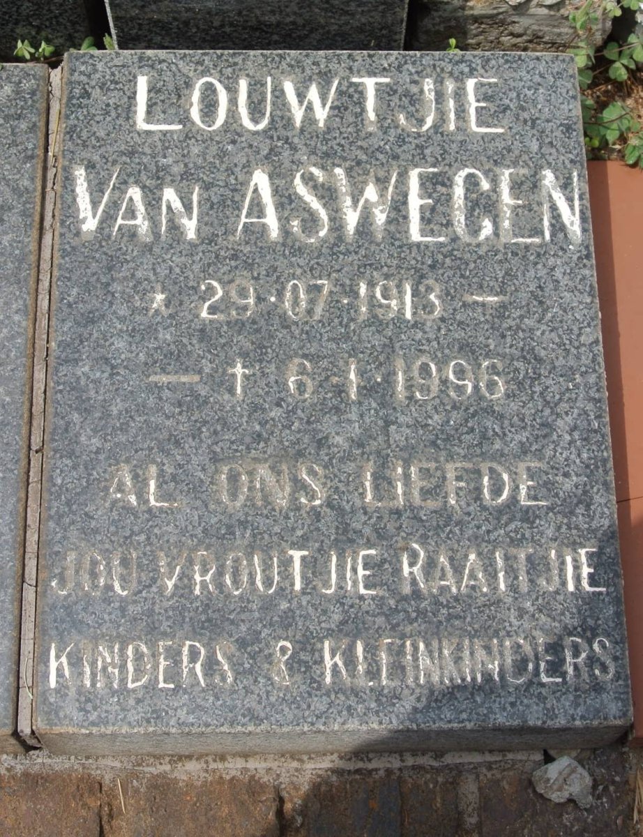ASWEGEN Louwtjie, van 1913-1996