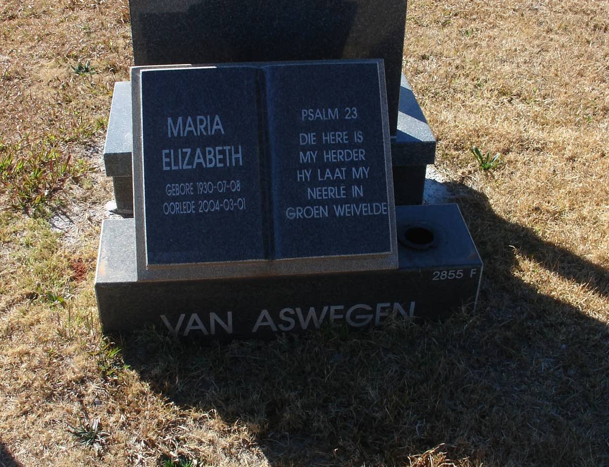 ASWEGEN Maria Elizabeth, van 1930-2004