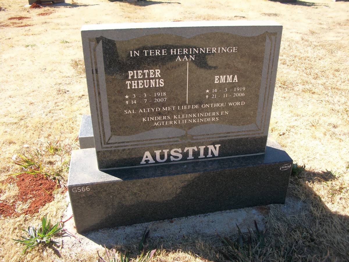 AUSTIN Pieter Theunis 1918-2007  &amp; Emma 1919-2006