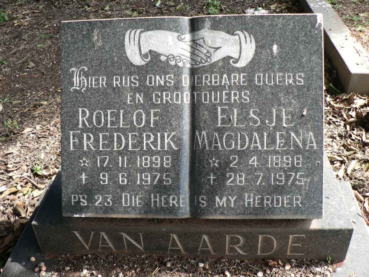 AARDE Roelof Frederik, van 1898-1975 &amp; Elsje Magdalena 1898-1975