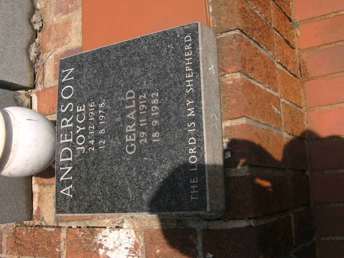 ANDERSON Gerald 1912-1982 &amp; Joyce 1916-1978 