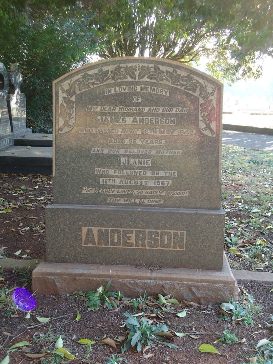 ANDERSON James -1942 &amp; Jeanie -1967