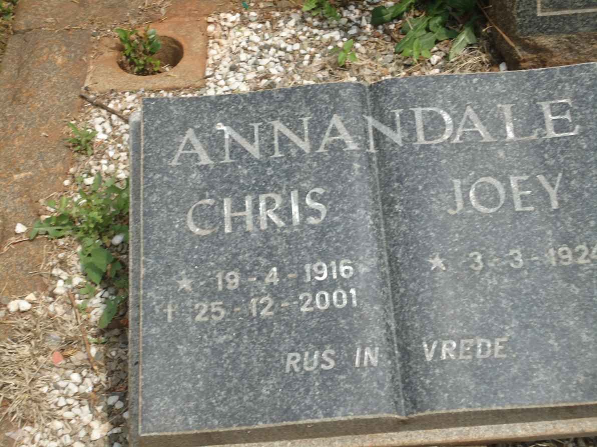 ANNANDALE Chris 1916-2001 &amp; Joey 1924-