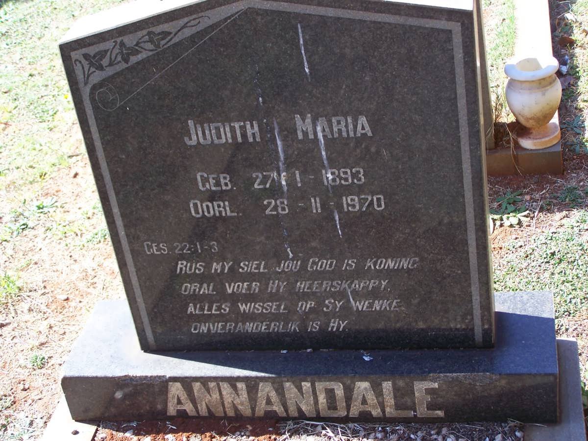 ANNANDALE Judith Maria 1893-1970