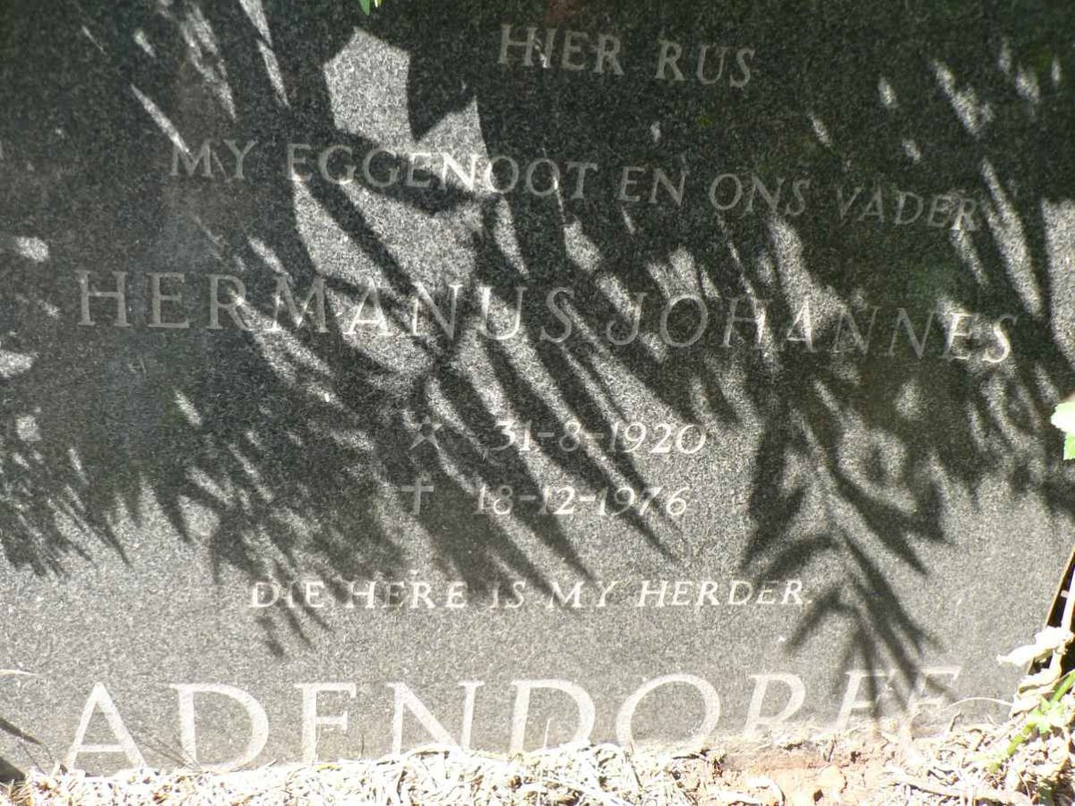 ADENDORFF Hermanus Johannes 1920-1976