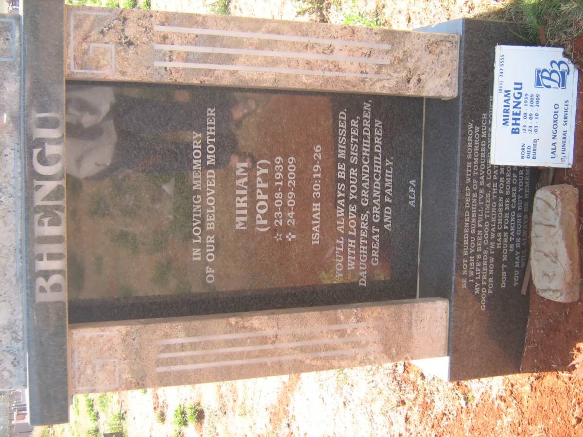 BHEMGU Miriam Poppy 1939-2009