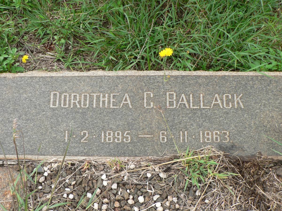 BALLACK Dorothea C. 1895-1963