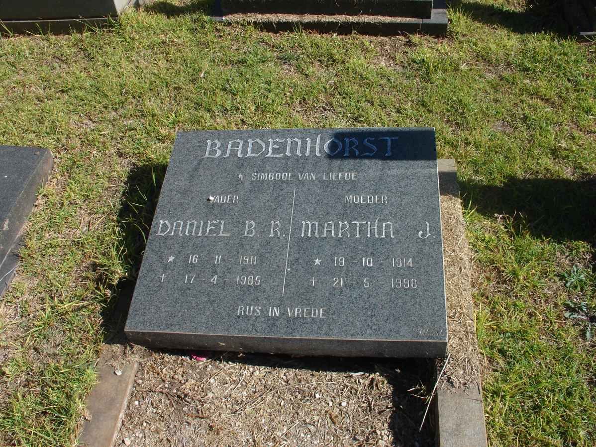 BADENHORST Daniel B.R. 1911-1985 &amp; Martha J. 1914-1998