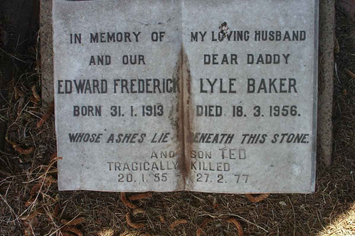 BAKER Edward Frederick Lyle 1913-1956 :: BAKER Ted 1955-1977