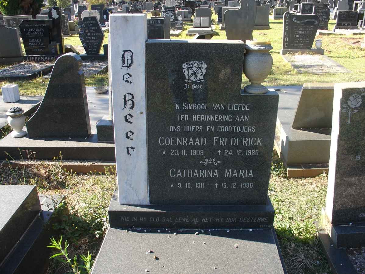 BEER Coenraad Frederick, de 1908-1980 &amp; Catharina Maria 1911-1986