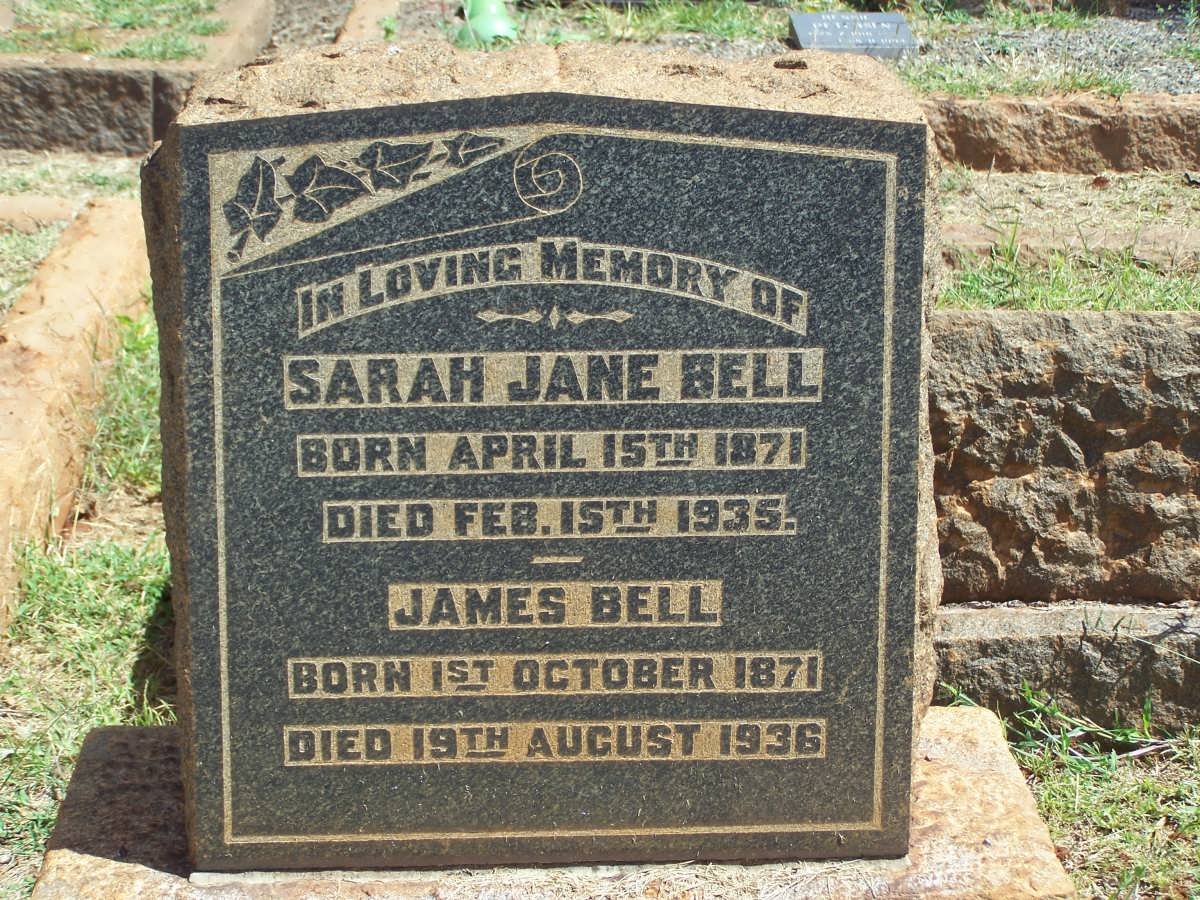 BELL James 1871-1936 &amp; Sarah Jane 1871-1935