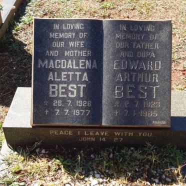 BEST Edward Arthur 1923-1985 &amp; Magdalena Aletta 1926-1977