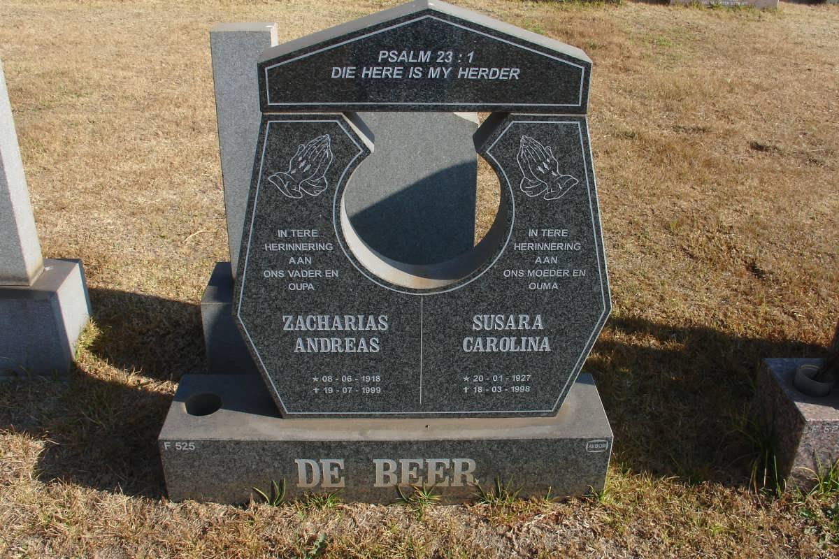 BEER Zacharias Andreas, de 1918-1999 &amp; Susara Carolina 1927-1998