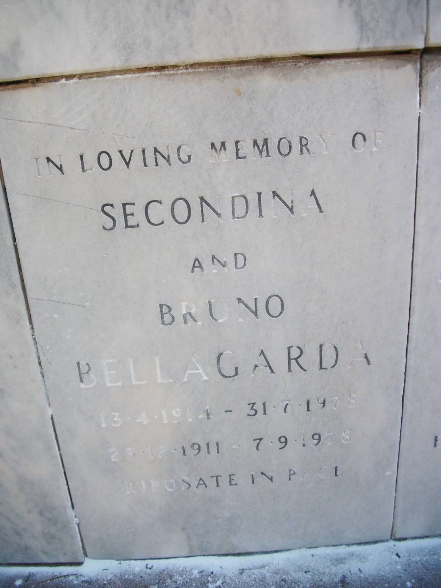BELLAGARDA Bruno 1911-1978 &amp; Secondina 1914-1978