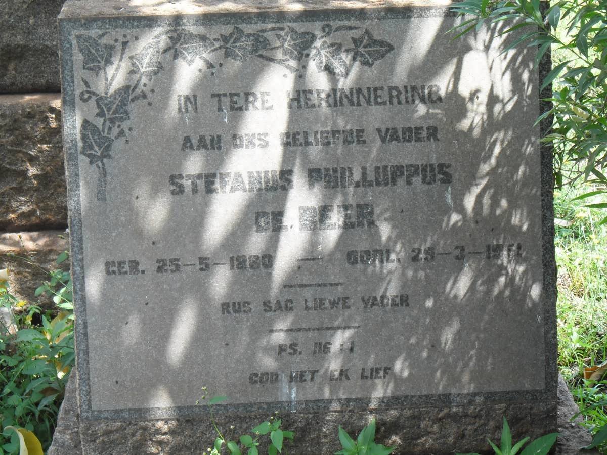 BEER Stefanus Philluppus, de 1880-1951