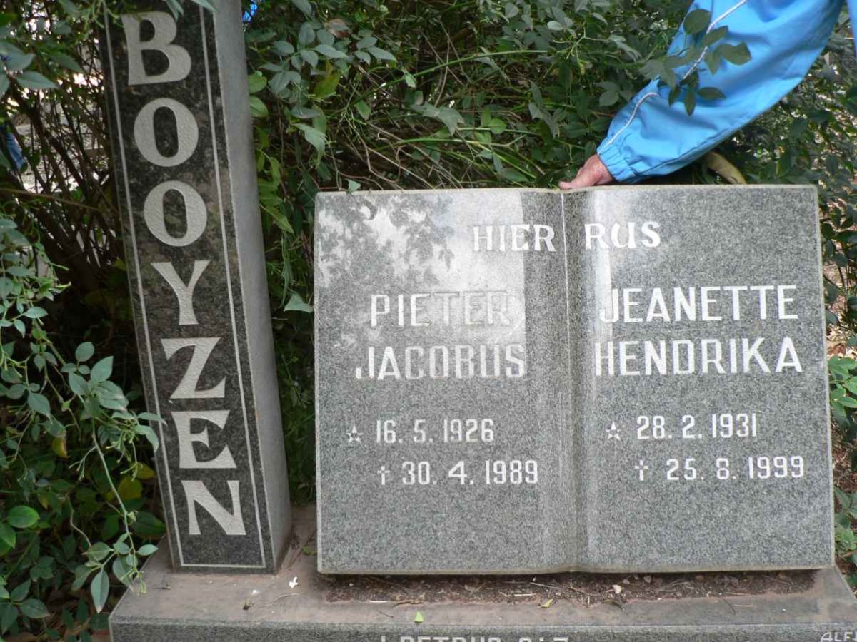 BOOYZEN Pieter Jacobus 1926-1987 &amp; Jeanette Hendrika 1931-1999