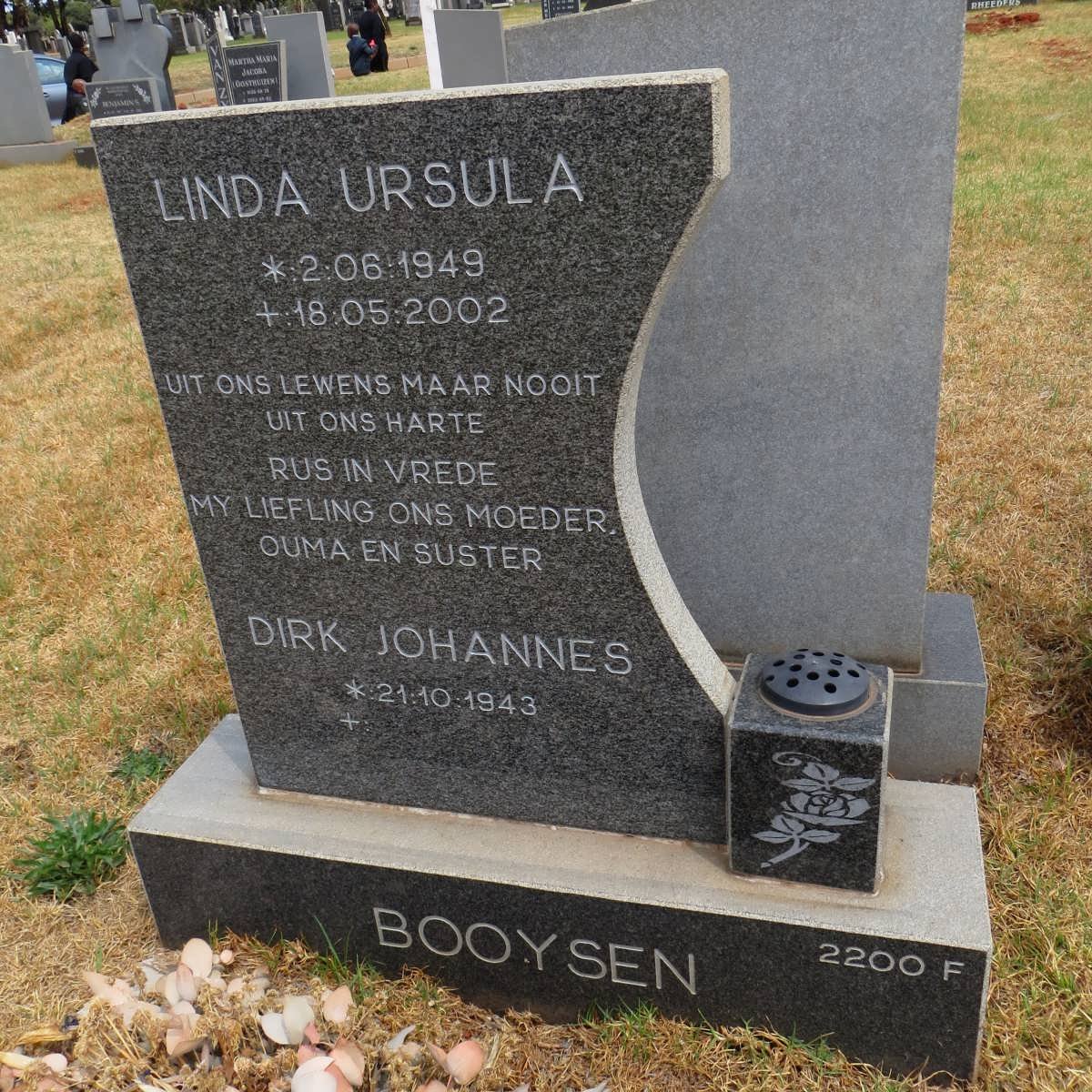 BOOYSEN Dirk Johannes 1943- &amp; Linda Ursula 1949-2002