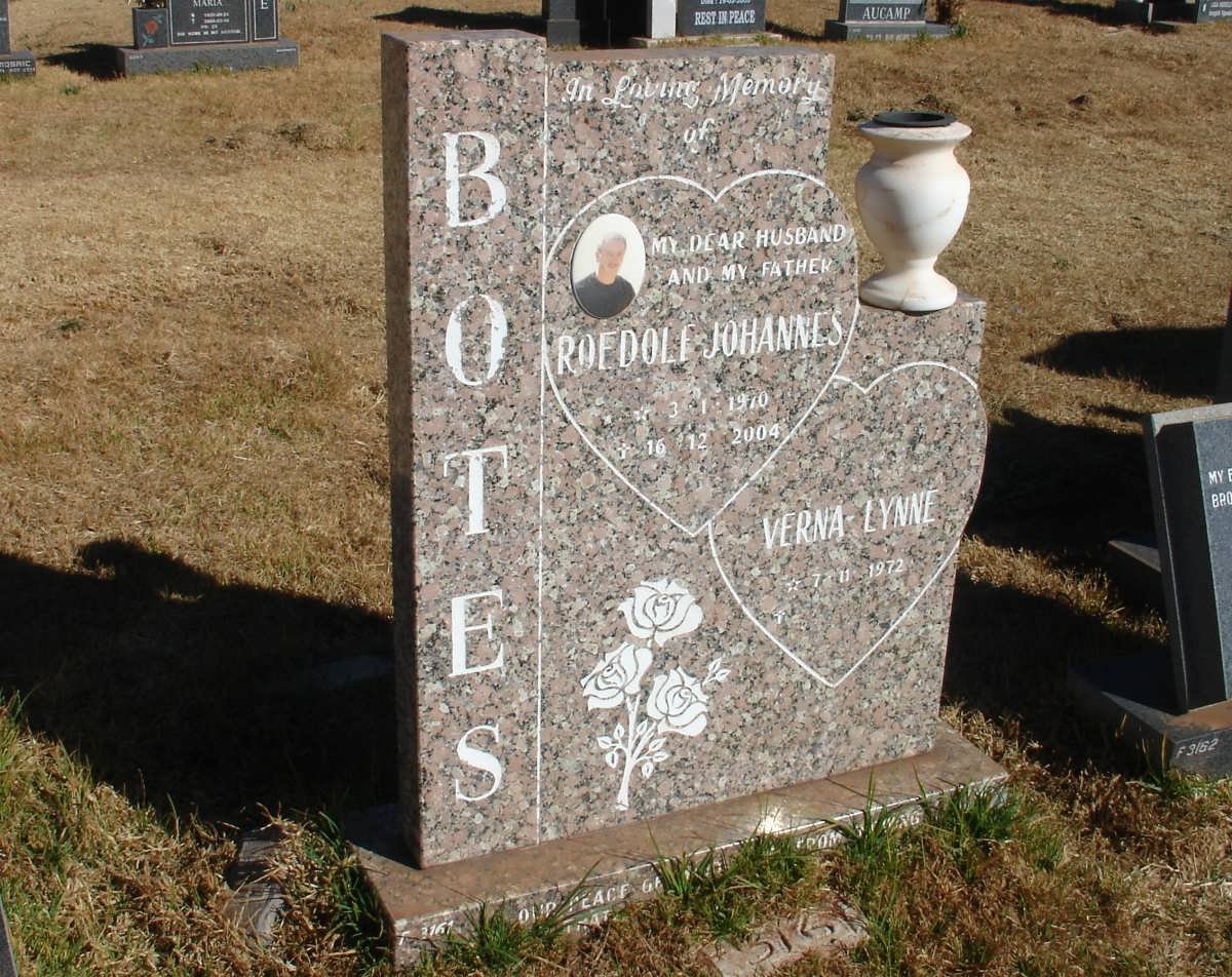 BOTES Roedolf Johannes 1970-2004 &amp; Verna-Lynne 1972-