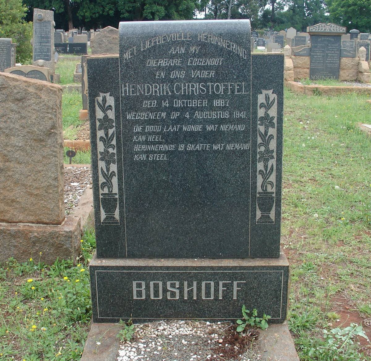 BOSHOFF Hendrik Christoffel 1887-1941