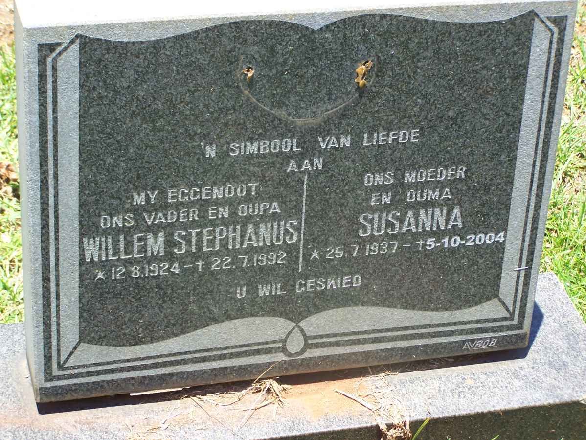 BOOYSEN Willem Stephanus 1924-1992 &amp; Susanna 1937-2004