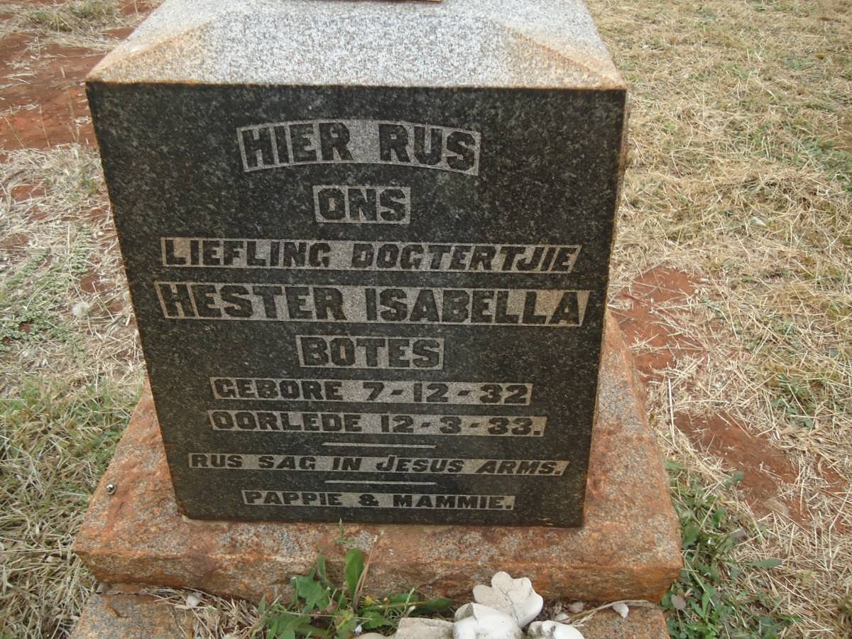 BOTES Hester Isabella 1932-1933