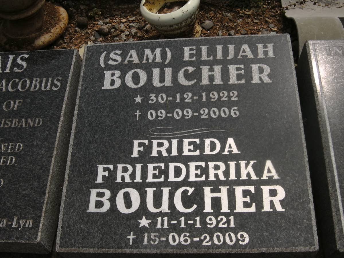 BOUCHER Elijah 1922-2006 &amp; Frieda Friederika 1921-2009