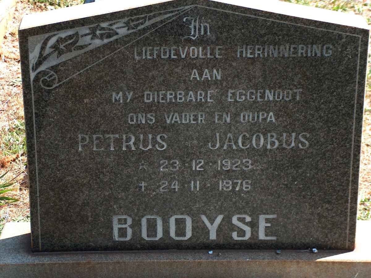 BOOYSE Petrus Jacobus 1923-1976