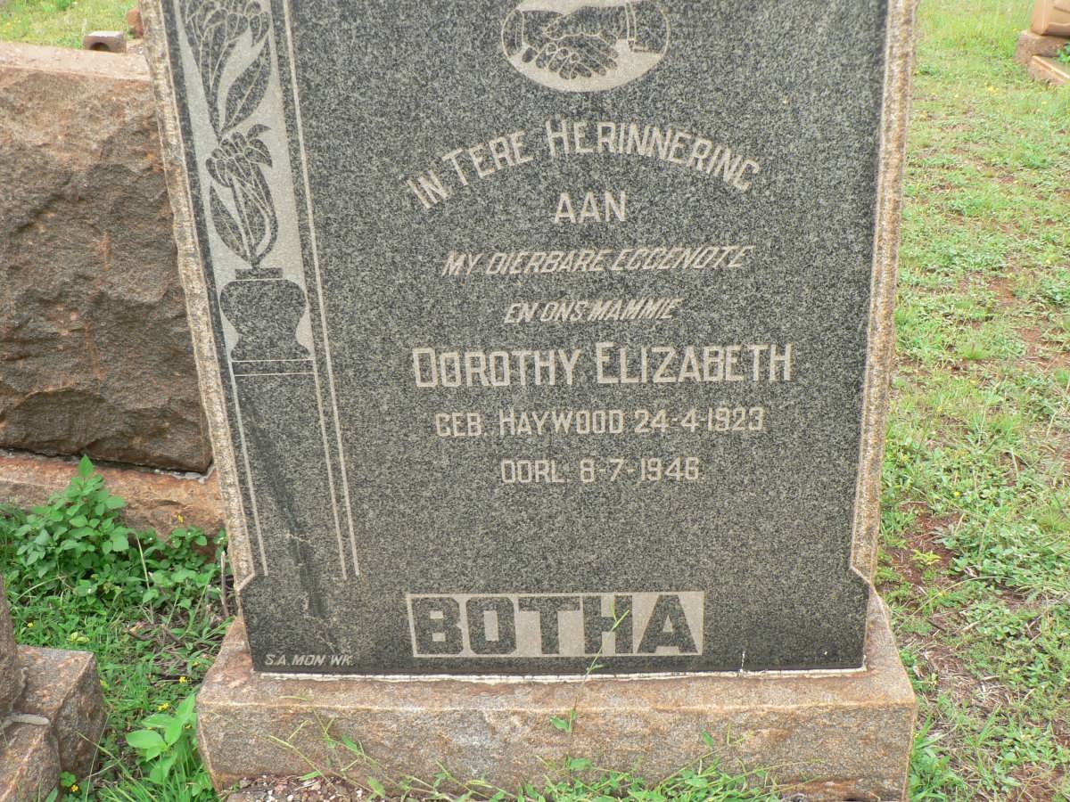 BOTHA Dorothy Elizabeth nee HAYWOOD 1923-1946