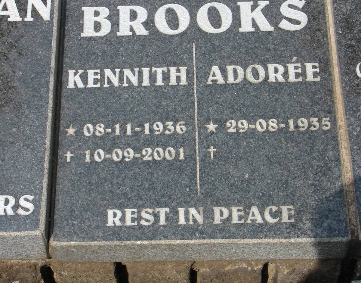BROOKS Kennith 1936-2001 &amp; Adoree 1935-