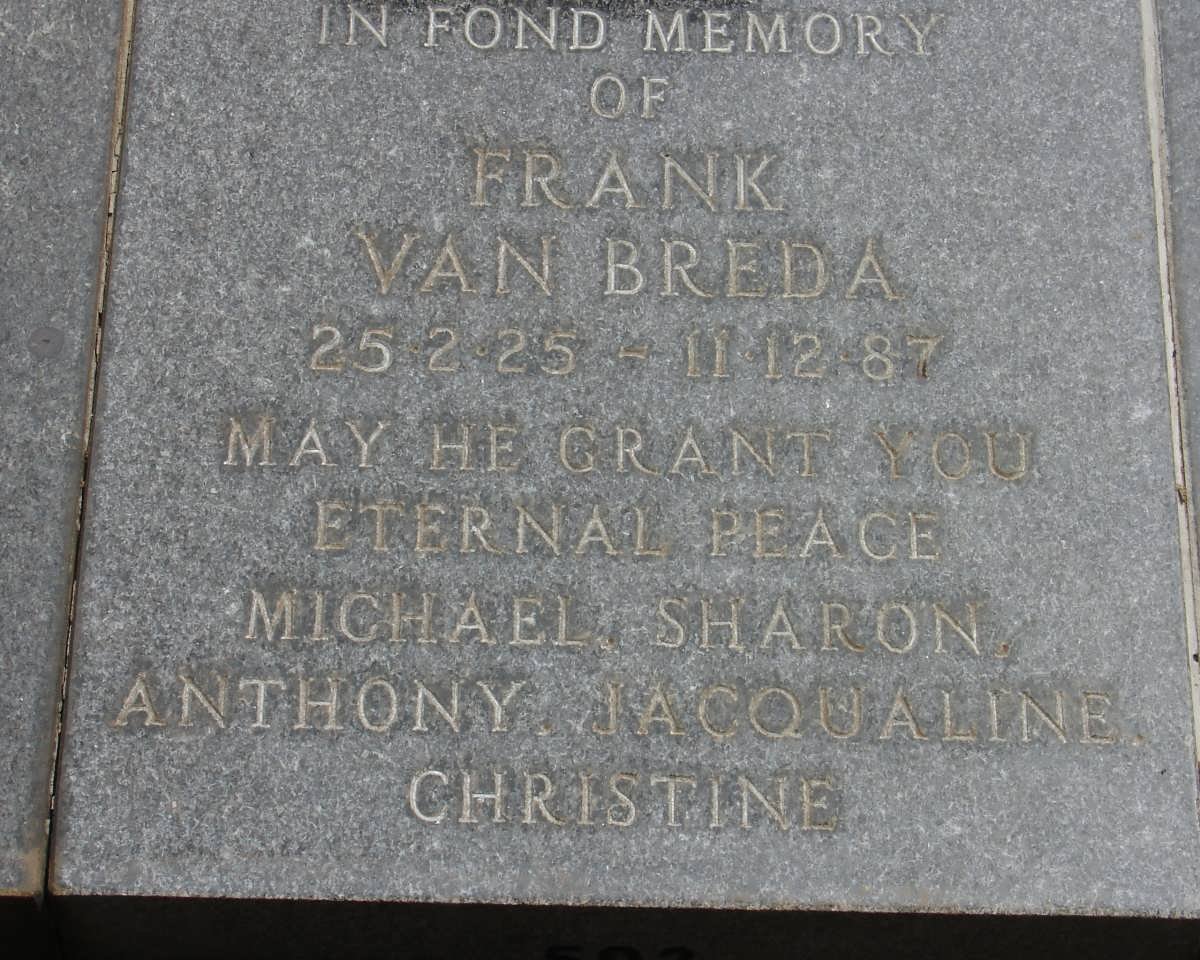 BREDA Frank, van 1925-1987