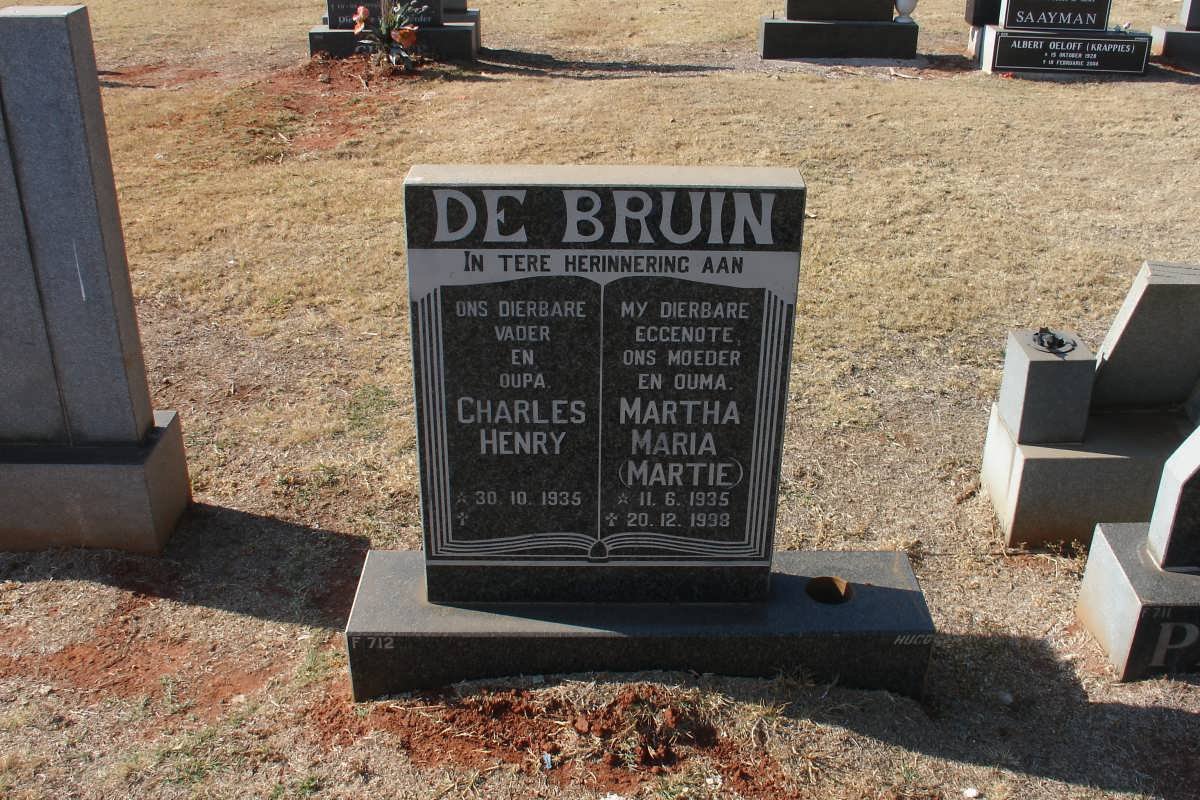 BRUIN Charles Henry, de 1935- &amp; Martha Maria 1935-1998