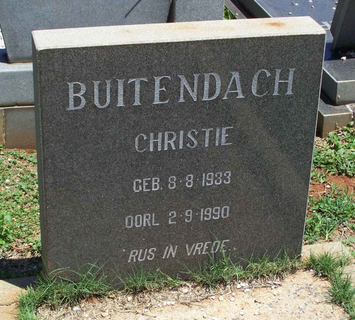 BUITENDACH Christie 1933-1990