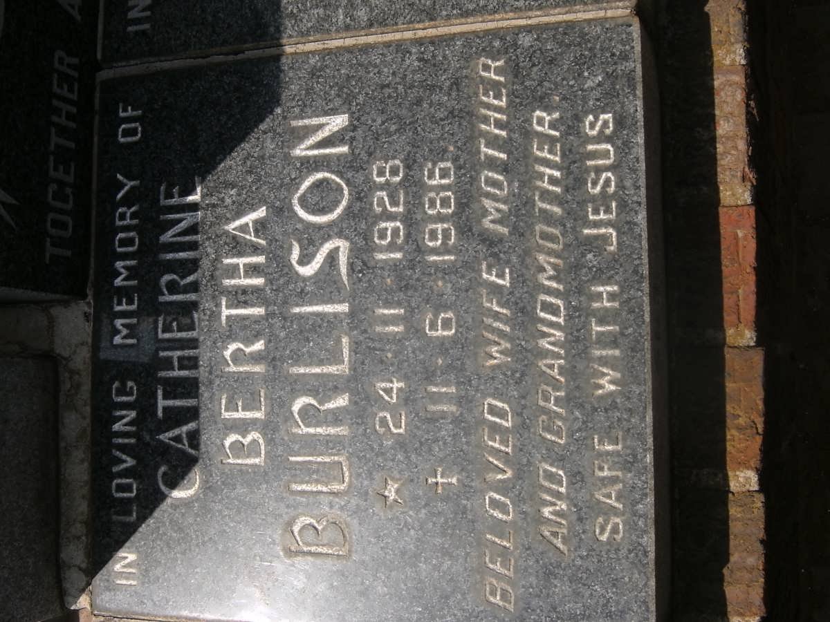 BURLISON Catherine Bertha 1928-1986